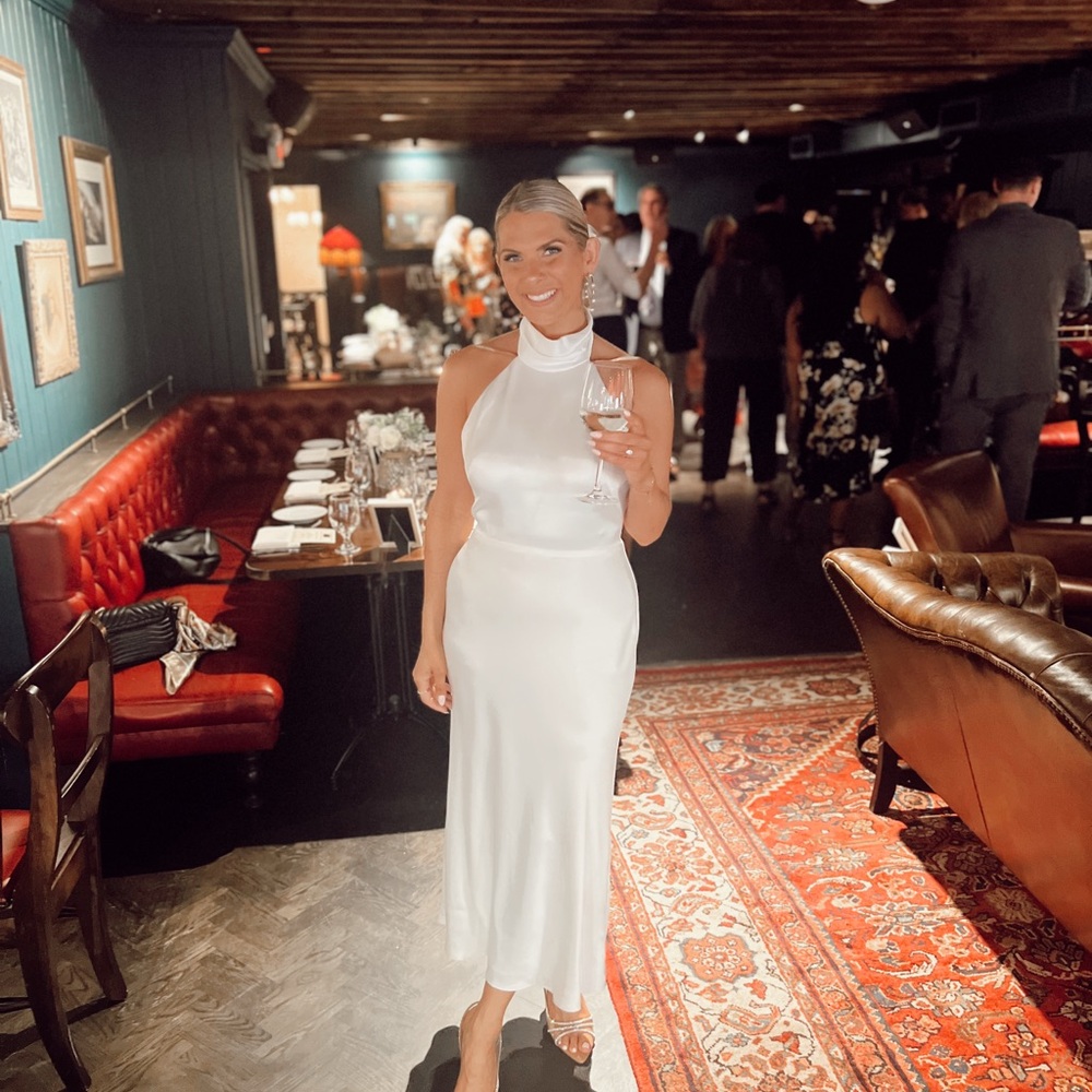 Jenny Yoo Ivory Satin Gown